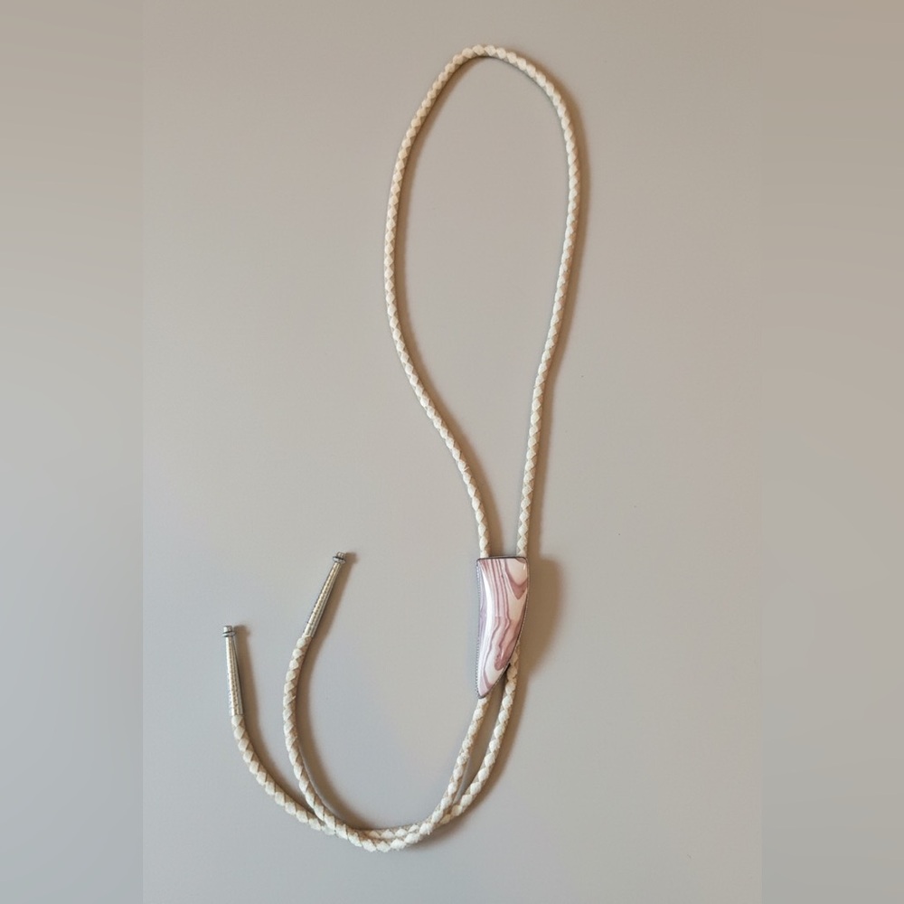 Vintage Natural Stone Braided Bolo Tie
